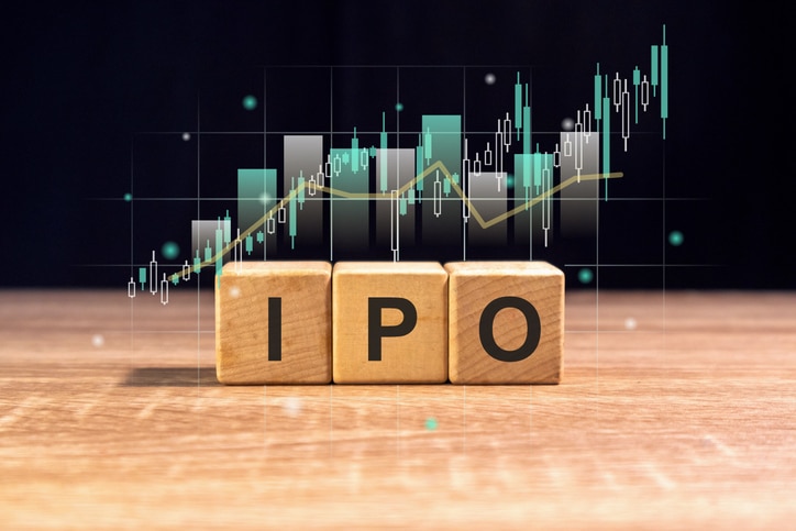 Illustration representing an IPO / stock market listing